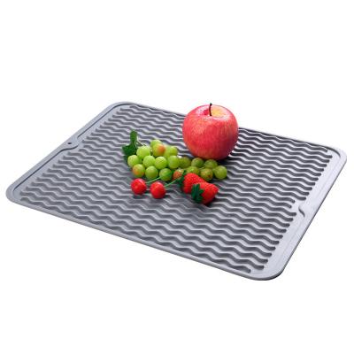 China Tejido de silicona para secado de platos de silicona ecológica a medida Trivet resistente al calor para el mostrador de cocina en venta