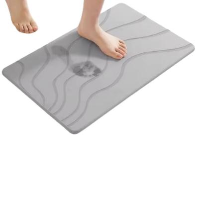 China Non Anti Slip Quick Drying Diatomaceous Earth Stone Bath Mat Custom Size 60*39cm for sale
