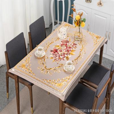 China Tejido de mesa de hotel de PVC lavable cubierta de mesa rectangular para la celebración de banquetes en venta
