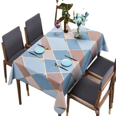 China 137cm*20m Waterproof Blue Golden Dining Wedding Nonwoven Waterproof Table Cloth Cover for sale