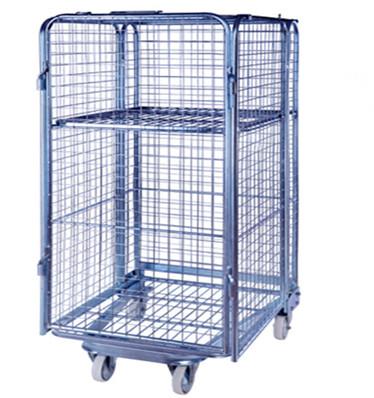 China Wire Mesh Roll Cage for Logistics Galvanized Roll Cage Foldable Stell Roll Cage for sale