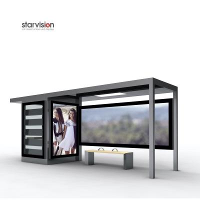 China Anti Rust 4200mm Length Smart Bus Shelter With Advertising Multi Poster for sale