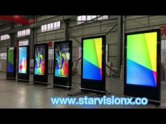 Indoor Digital Advertisement Display Floor Stand 75inch Android Network
