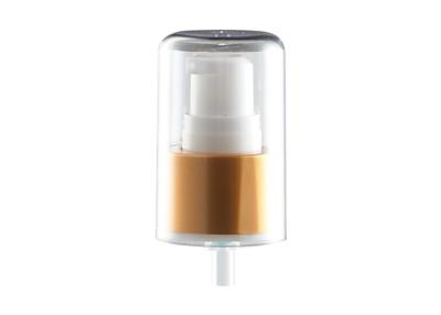 China Full Cap Cosmetic Pump Dispenser With AS Material Golden Aluminum Closure for sale