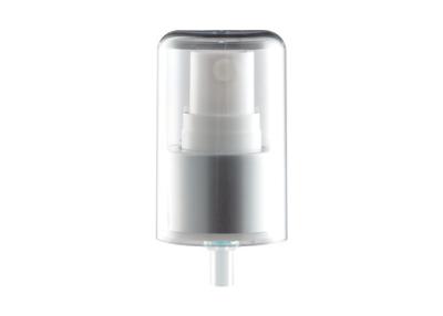 China Silver Cosmetic Makeup Pump Dispenser Aluminum Type With AS Material Full Cap for sale