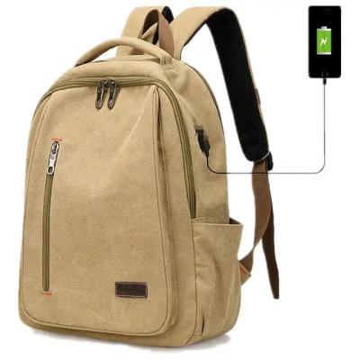 China Customized Computer Washable Canvas Backpack Men Women's Travelling Backpack With USB Charging for sale