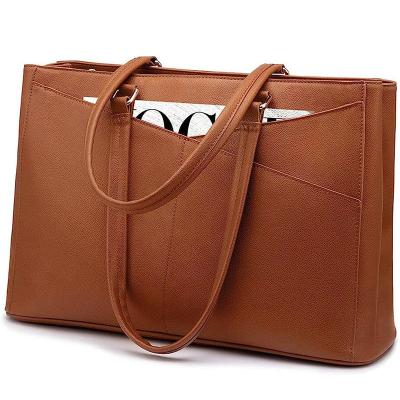 China Custom Logo 15.7 Inch Womens Tote Laptop Bag Ladies With Laptop Layer for sale