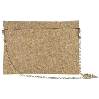 China Cotton Lining Cork Leather Purse With Chain for sale