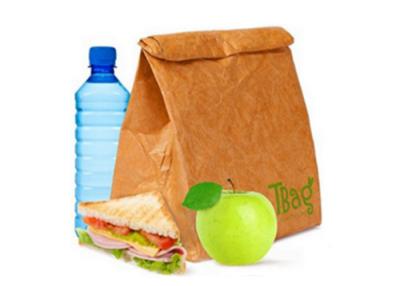 China Brown reutilizable reciclado Tyvek de papel aisló al peso ligero lavable del bolso del almuerzo en venta