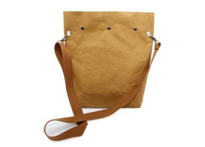 China Custom Brown Kraft Paper Washable Shoulder Bag Casual Eco Friendly No Zipper For Men for sale