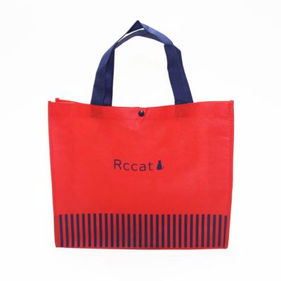 China Red Seaming Non Woven Polypropylene Tote Bags Shopping Custom Printed Recyclablew for sale