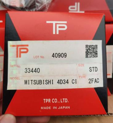 China TP Anillo de pistón 6D34 4D34 33440 33441 ME996442 Fabricado en Japón en venta