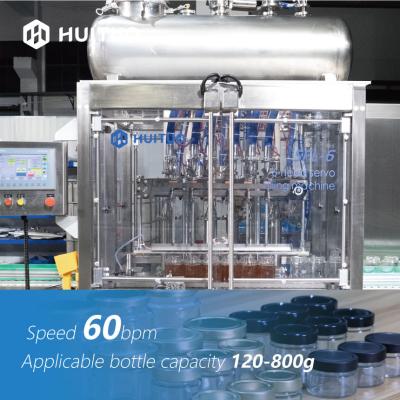 China Automatic Glass Jar Bottle 6 Head Servo Piston Filler For Syrup Honey for sale
