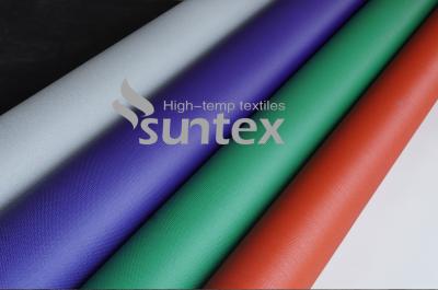 中国 Fireproof Waterproof PU Coated Fiber Glass Cloth Flexible Duct Cloth Fabric 販売のため