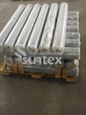 中国 断熱材カバーに熱絶縁材で使用する高く適用範囲が広いシリコーンのガラス繊維の生地 販売のため
