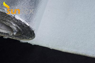 China Isolamento de tecido de fibra de vidro revestido de alumínio 0,4 mm 550C refletivo ao calor à venda