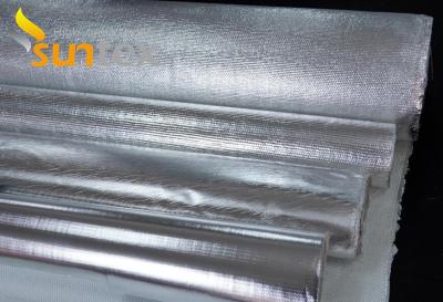 China 550C Thermal Resistant 0.4mm Aluminum Foil Wrapped Fiberglass Cloth for Oil & Steam Pipelines Fireproof for sale