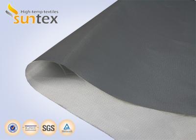 China Plain / Twill PU Coated Fiberglass Fabric For Curtain Fabric Fire Protection 0.21mm Thickness Compensator Cloth for sale