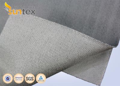 China Stainless Steel Wire Reinforced Fiberglass Cloth With PU Coating 0.7mm For Fire Blanket Smoke Curtains for sale