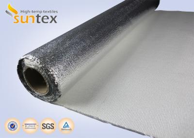 China Non Combustible Aluminum Foil Fiberglass Cloth 1.3mm Laminated Heat Insulation Shield 150C for sale