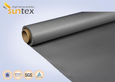 China 17 OZ Fireproof Silicone Coated Fiberglass Fabric For Fire Curtains And Welding Curtains for sale