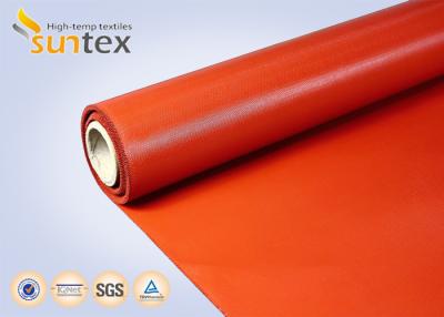 China Red Medium Duty Industrial Fire Blanket Roll Material Silicone Coated Fiberglass Fabric for sale