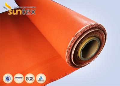 China 0.8mm Red Silica Cloth Coated With Silicone For Fire Protective Barrier E 180 for sale
