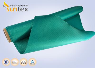 China Green High Temp Fiberglass Fire Curtain Fabric Cloth For Building Fire Control System for sale