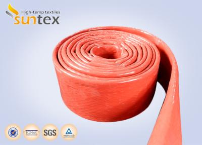 China 550C Heat Resistant Silicone Fiberglass Sleeve Insulation Cable Pipe Protection for sale