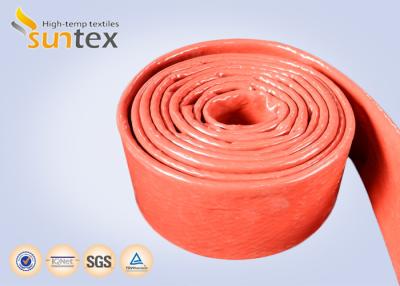 China Flame Protection Red High Temp Fiberglass Sleeving Hose And Cable Thermal Barriers for sale