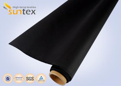 China Flexible Fabric Expansion Joint Cloth / Black Fiberglass Fabric PU Coated M0 Fire Retardant for sale