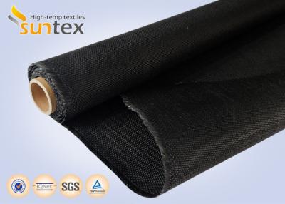 Китай Черное огнезамедлительное стекло одеяла - крен термоизоляции ткани 1.2мм Компенстор крена волокна продается