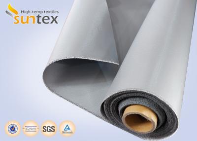 China 36 Oz. Silver Grey Silicone Coated Fiberglass Fabric For Fireproof Removable Insulation Blankets for sale
