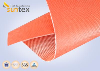 China 590 g/sqm Silicone Coated Glass Fabric Fire Barrier Fabric For Heat Resistant Insulation for sale