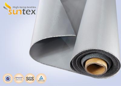 China Silver Grey Fiberglass Fire Resistant Welding Blanket Silicon Rubber Colored Fiberglass Cloth for sale