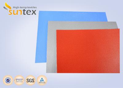 China paño revestido de la junta de dilatación de la tela de la fibra de vidrio de 730 g con el paño anti del conector del aire del fuego del silicón en venta