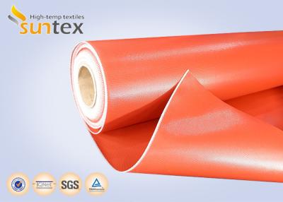 China Heat Resistant 550C Thermal Insulation Fabric / Silicone Rubber Coated Fiberglass Cloth  for sale