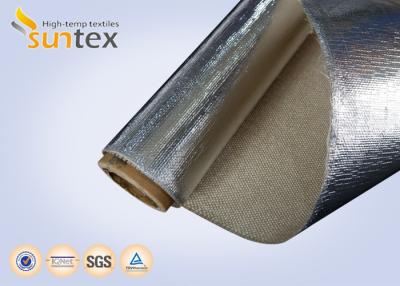 China 18 Micron Aluminum Foil Coated Heat Reflective Fabric Fiberglass Insulation Cover for sale