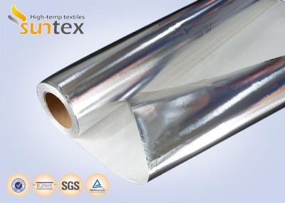 China 0.4mm Aluminum Foil Fabric Aluminized Fabric / Thermal Insulation Material Flame Retardant Fiberglass Cloth for sale