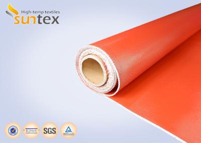 China Red Flexible Connector Thermal Insulation Fabric Silicone Coated Glass Cloth for sale