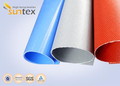 Chine Silice de tissu tissée par Suntex d'isolation thermique haute enduite du caoutchouc de silicone rouge à vendre