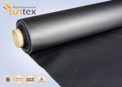 China Tela o cinta resistente química cubierta neopreno negro de la fibra de vidrio a mediados de - este en venta
