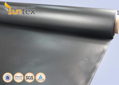 Chine tissu enduit de fibre de verre de conduit flexible de 0.4mm enduit du noir en caoutchouc du néoprène à vendre