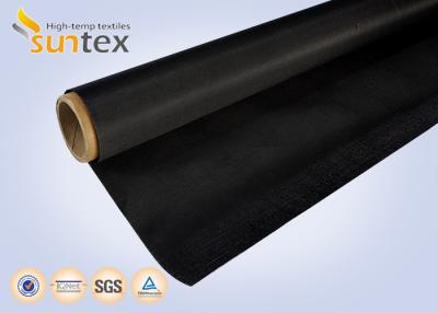 China Black Fire Resistant Fiberglass Fabric Heat Insulation Glass Fiber Roll for sale
