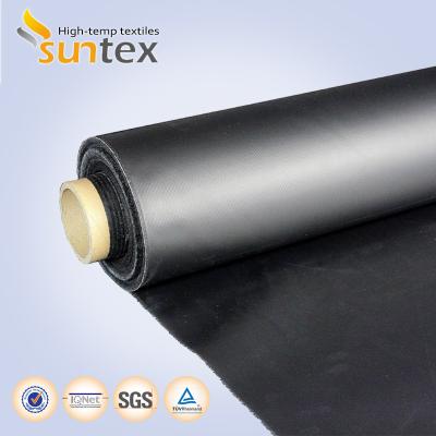 China Neoprene Coated Fiberglass Chemical Resistant Fabric 0.5mm Black Color Weather Resistance for sale