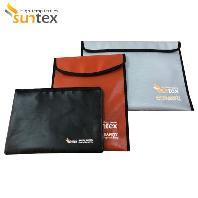 China Waterproof Fireproof Document Bag Silicone Coated And Foil Coated Fiberglass Fabric for sale