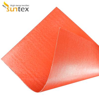 Chine Tissu résistant au feu de fibre de verre de tissu enduit de silicone rouge de fibre de verre à vendre