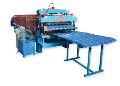 China Metal Roofing Sheet Double Layer Roll Forming Machine By Chain Hydraulic Decoiler for sale
