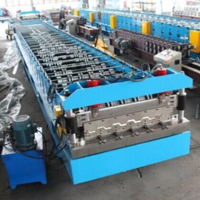 China 11KW X 2 Floor Deck Roll Forming Machine Chains Drive Wall Board Structure for sale