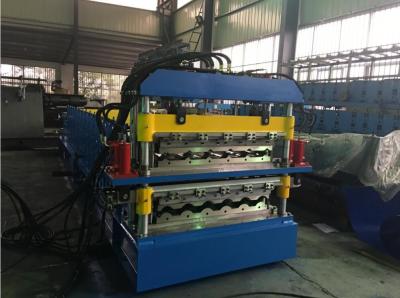 China 2 Layer Glazed Tile Roll Forming Machine With 5 Ton Manual Decoiler for sale